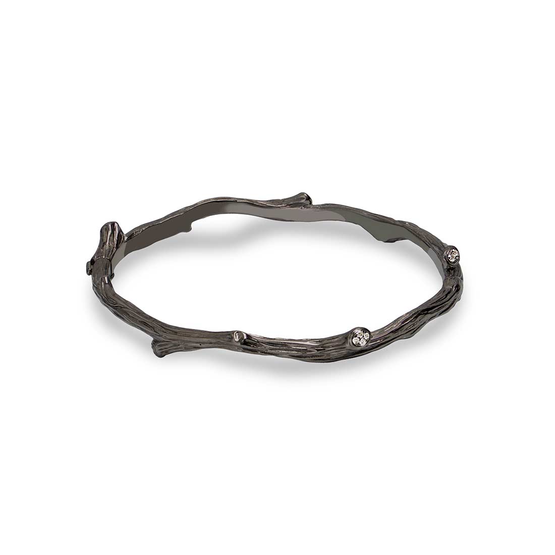 Michael Aram Black Rhodium Plated Sterling Silver Diamond Enchanted Forest Bangle