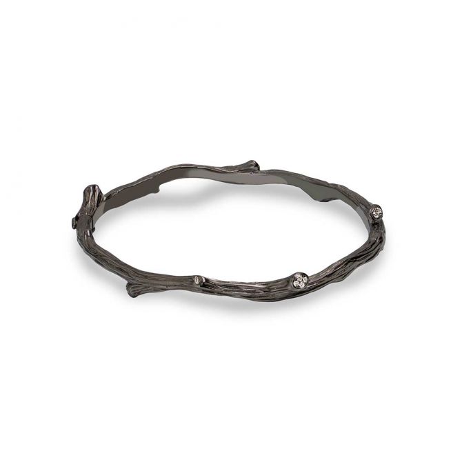 Michael Aram Black Rhodium Plated Sterling Silver Diamond Enchanted Forest Bangle