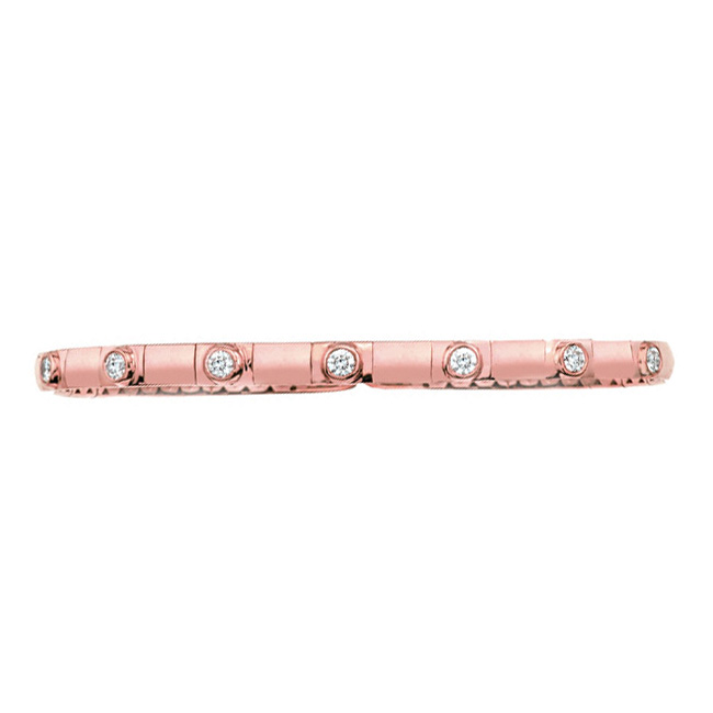 Rose Gold Cuff Bracelet with 7 Flush Set Diamonds Borsheims