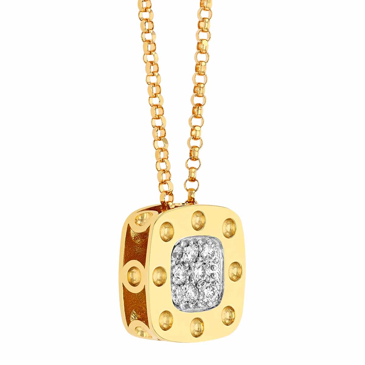 Roberto Coin Pois Moi Yellow Gold & Diamond Pendant Necklace
