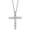 Roberto Coin Tiny Treasures Diamond Cross Pendant in White Gold, 18", 1.44 cttw