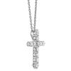 Roberto Coin Tiny Treasures Diamond Cross Pendant in White Gold, 18", 1.44 cttw