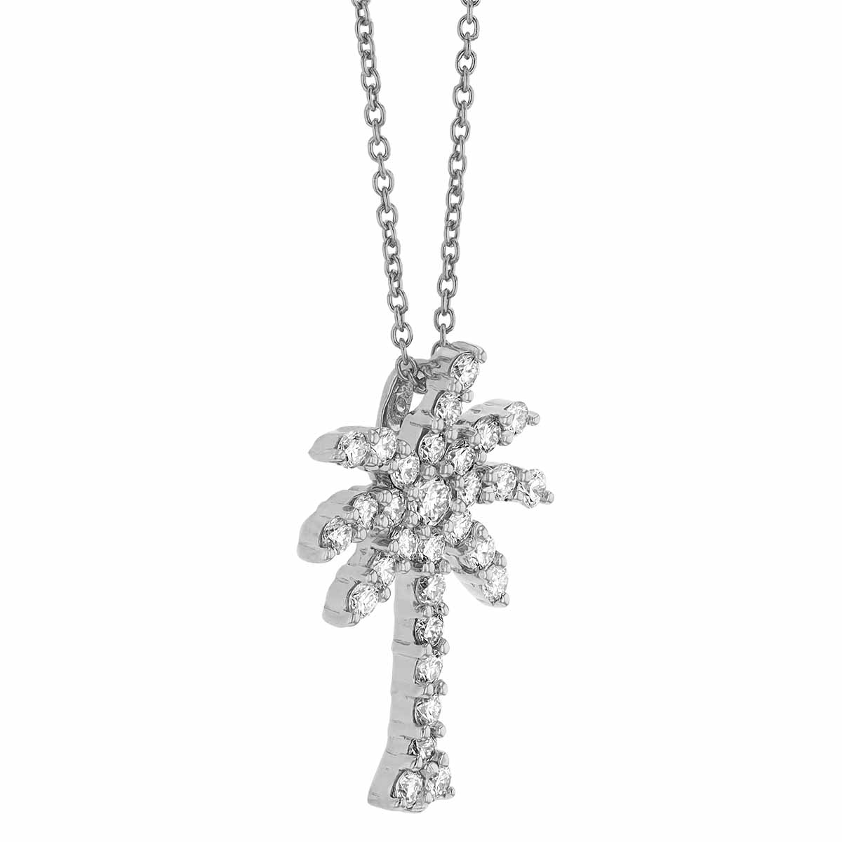 Roberto Coin Tiny Treasures Diamond Large Palm Tree Pendant in 18K Gold, 18