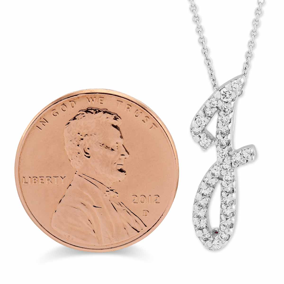 Roberto Coin Diamond Script Initial J Necklace, 18
