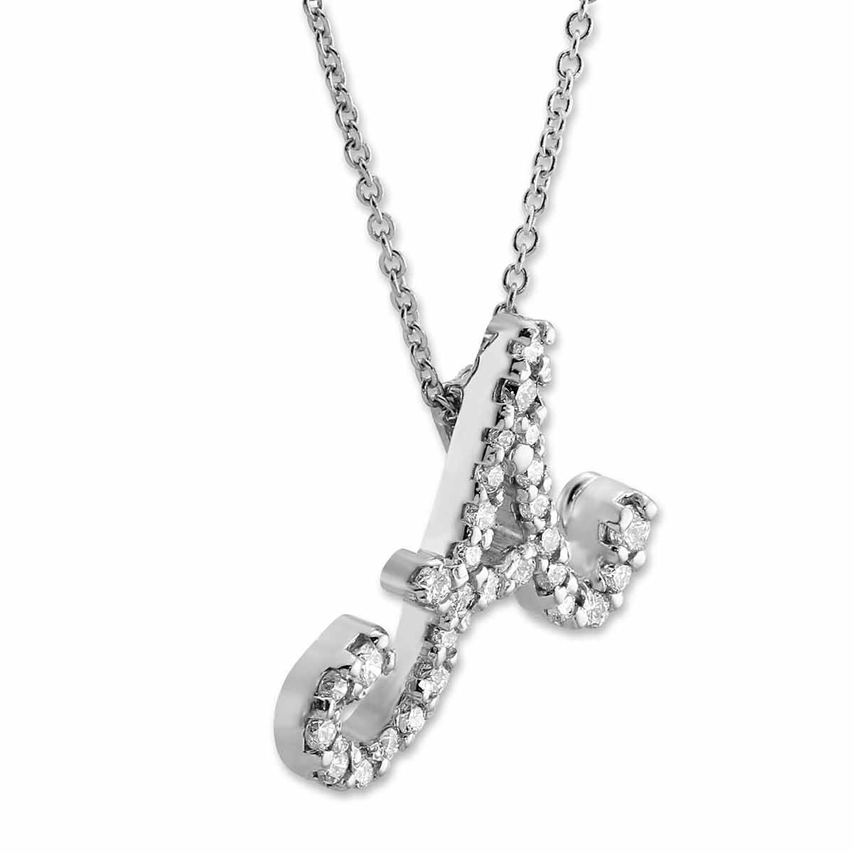 Roberto Coin Diamond Script Initial A Necklace, 18