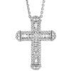 Roberto Coin Multi Shape Diamond Classic Cross Pendant in White Gold, 18"