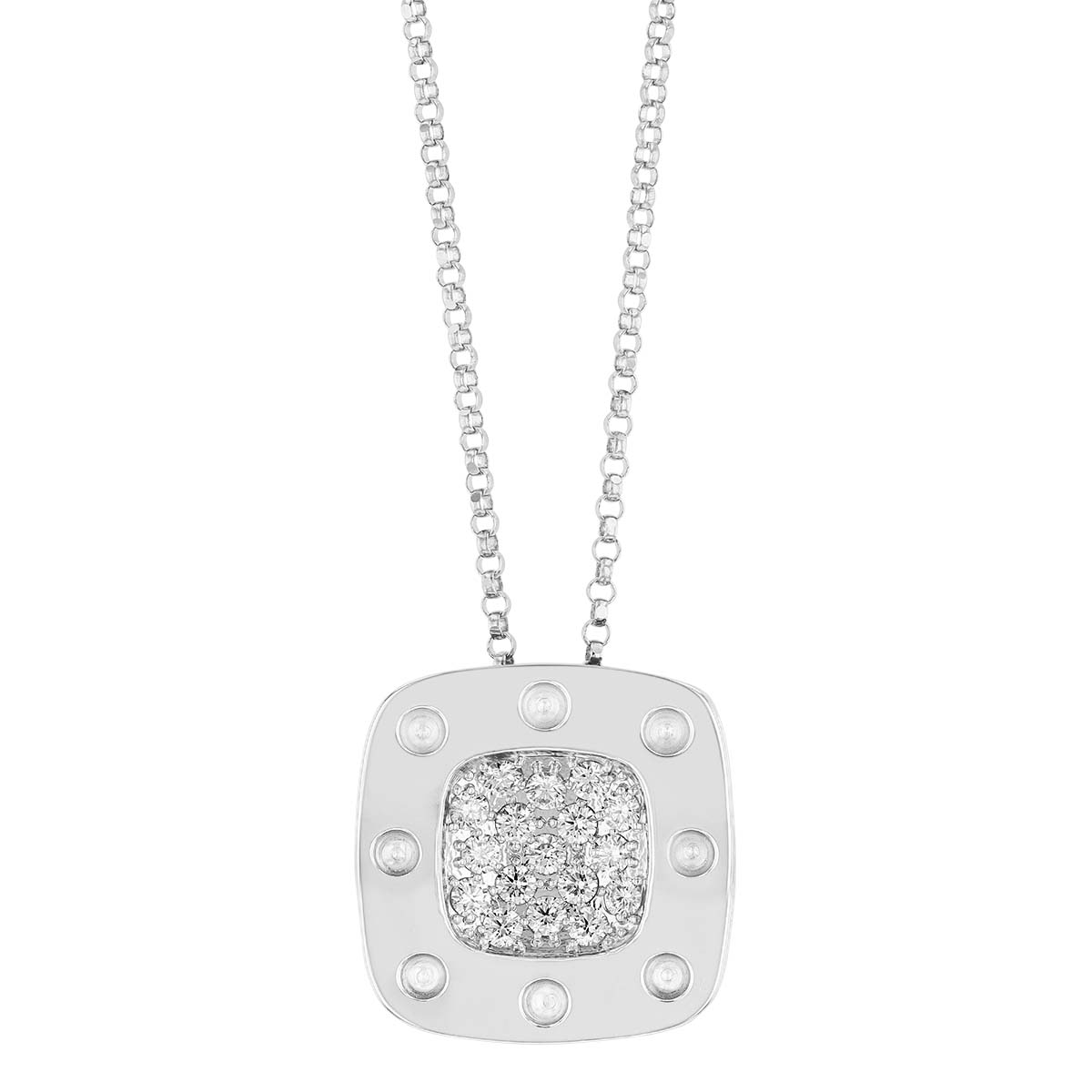 Roberto Coin Pois Moi Large Diamond Pendant Necklace in White Gold, 18 ...