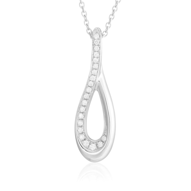 Cypress Diamond Pendant Necklace in White Gold