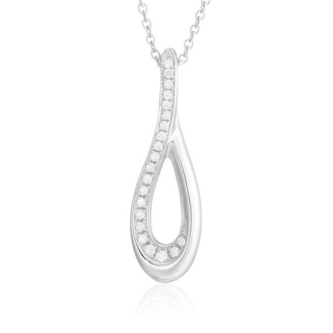 Cypress Diamond Pendant Necklace in White Gold