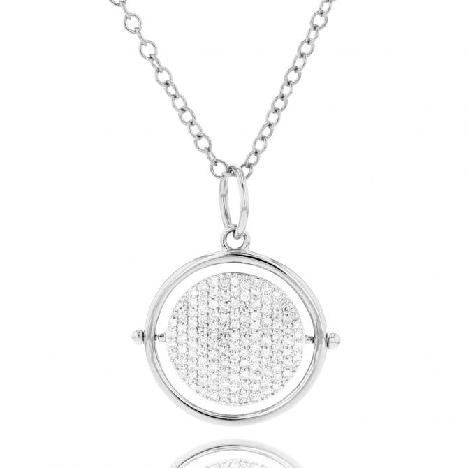 Phillips House Infinity Spinner Diamond Necklace in White Gold