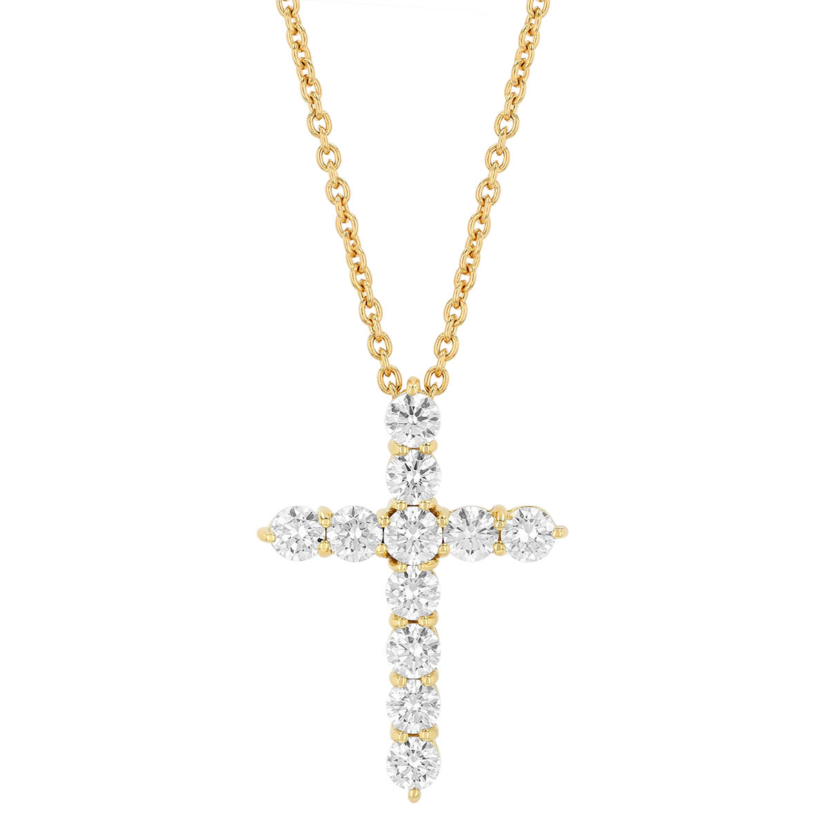 Roberto Coin Diamond Cross Pendant in Yellow Gold, 16