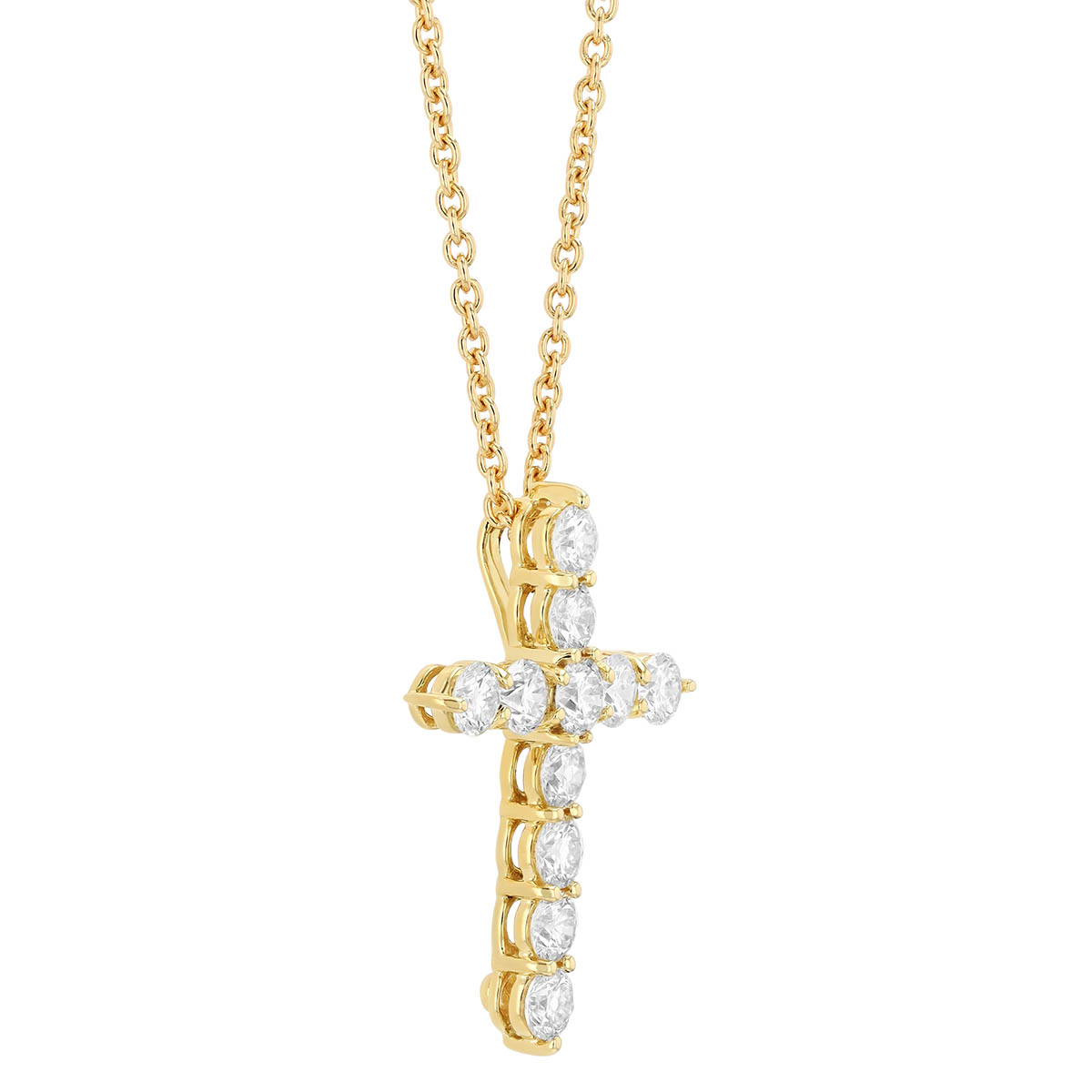 Roberto Coin Diamond Cross Pendant in Yellow Gold, 16