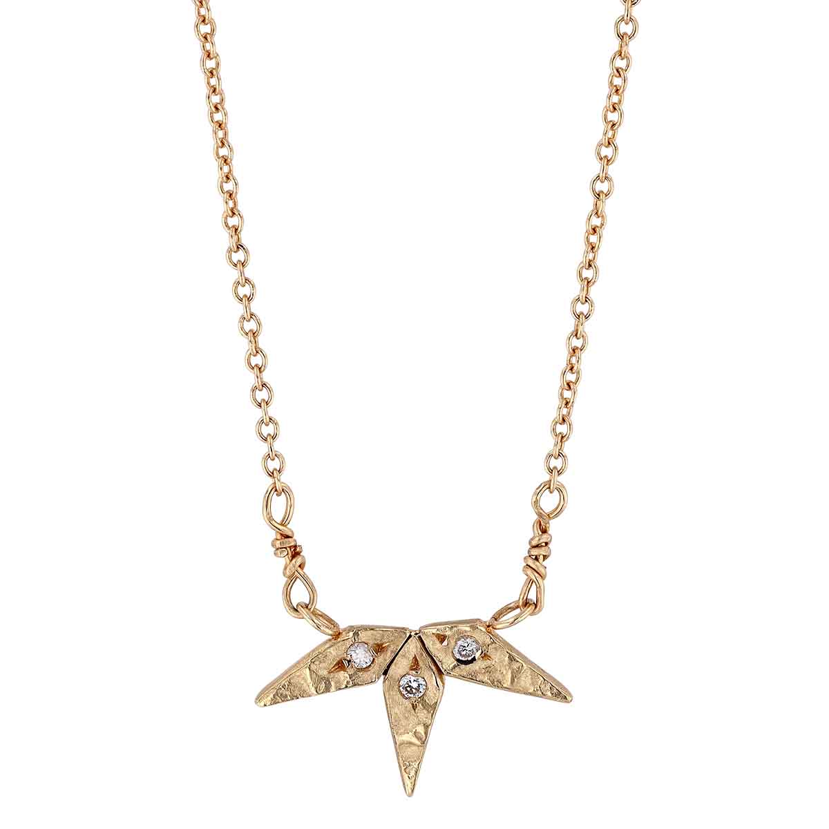 Robin Haley Half Snowflake Yellow Gold Necklace with Diamonds, 16 ...