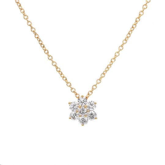 Diamond Flower Petite Pendant In Yellow Gold 18 Borsheims - Diamond Flower Pendant Gold Diamond Flower Petite Pendant In Yellow Gold 18 Borsheims - Diamond Flower Pendant Gold