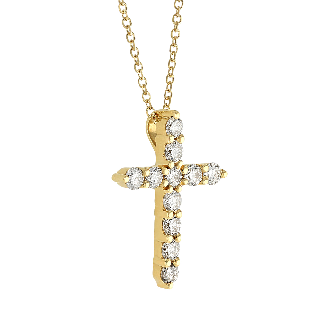 Diamond .50 cttw Cross Pendant in Yellow Gold, 16