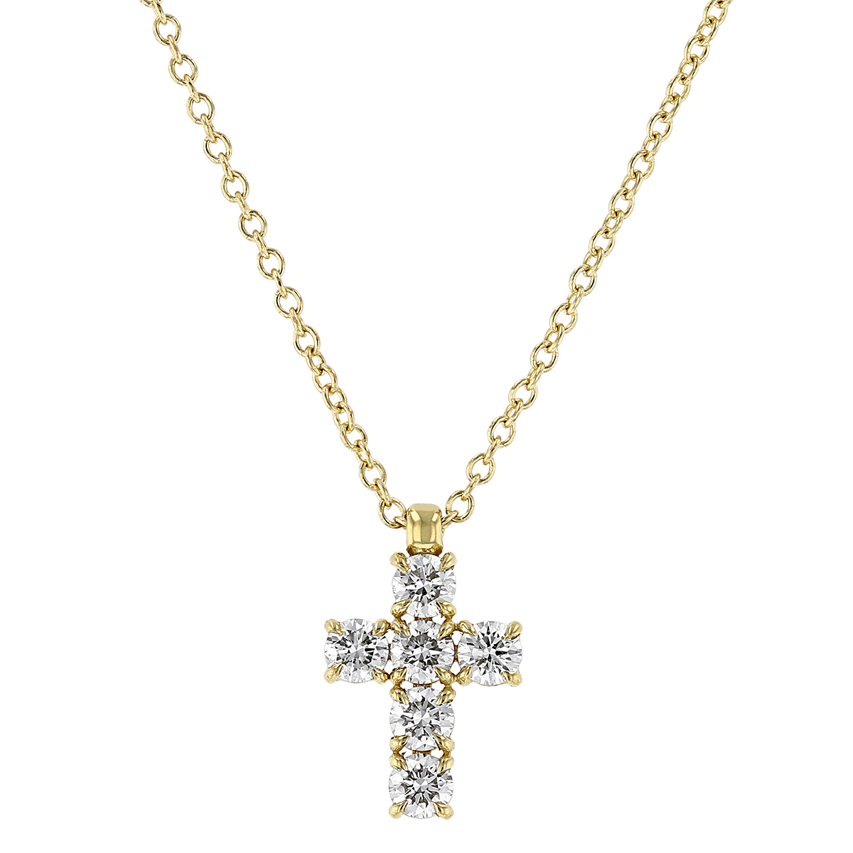 Diamond .36 cttw Cross Pendant in Yellow Gold, 16