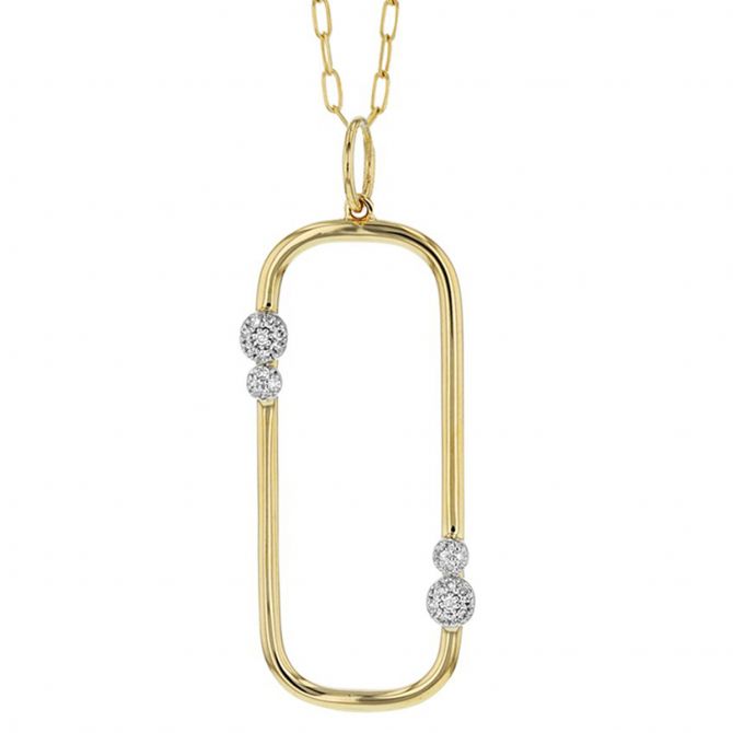 Phillips House Large Link Diamond Pendant in Yellow Gold, 24"