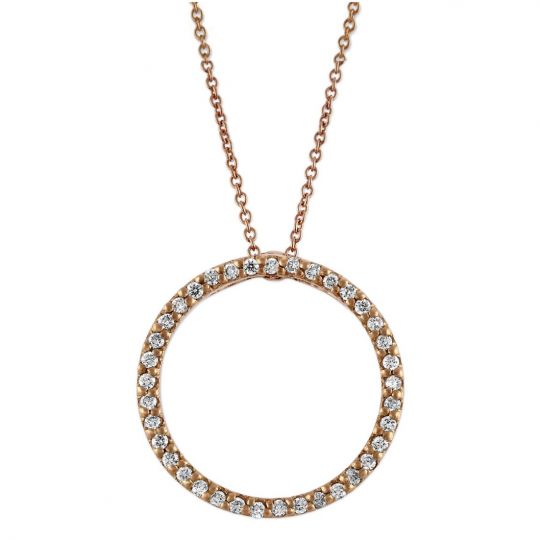 Roberto Coin 18k Rose Gold Small Diamond Circle Pendant Necklace 3 4 Borsheims - Rose Gold Tiny Pendant Necklace Roberto Coin 18k Rose Gold Small Diamond Circle Pendant Necklace 3 4 Borsheims - Rose Gold Tiny Pendant Necklace