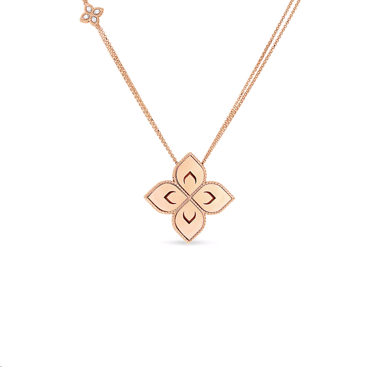 Roberto Coin Venetian Princess Medium Flower Pendant Necklace in Rose Gold, 31