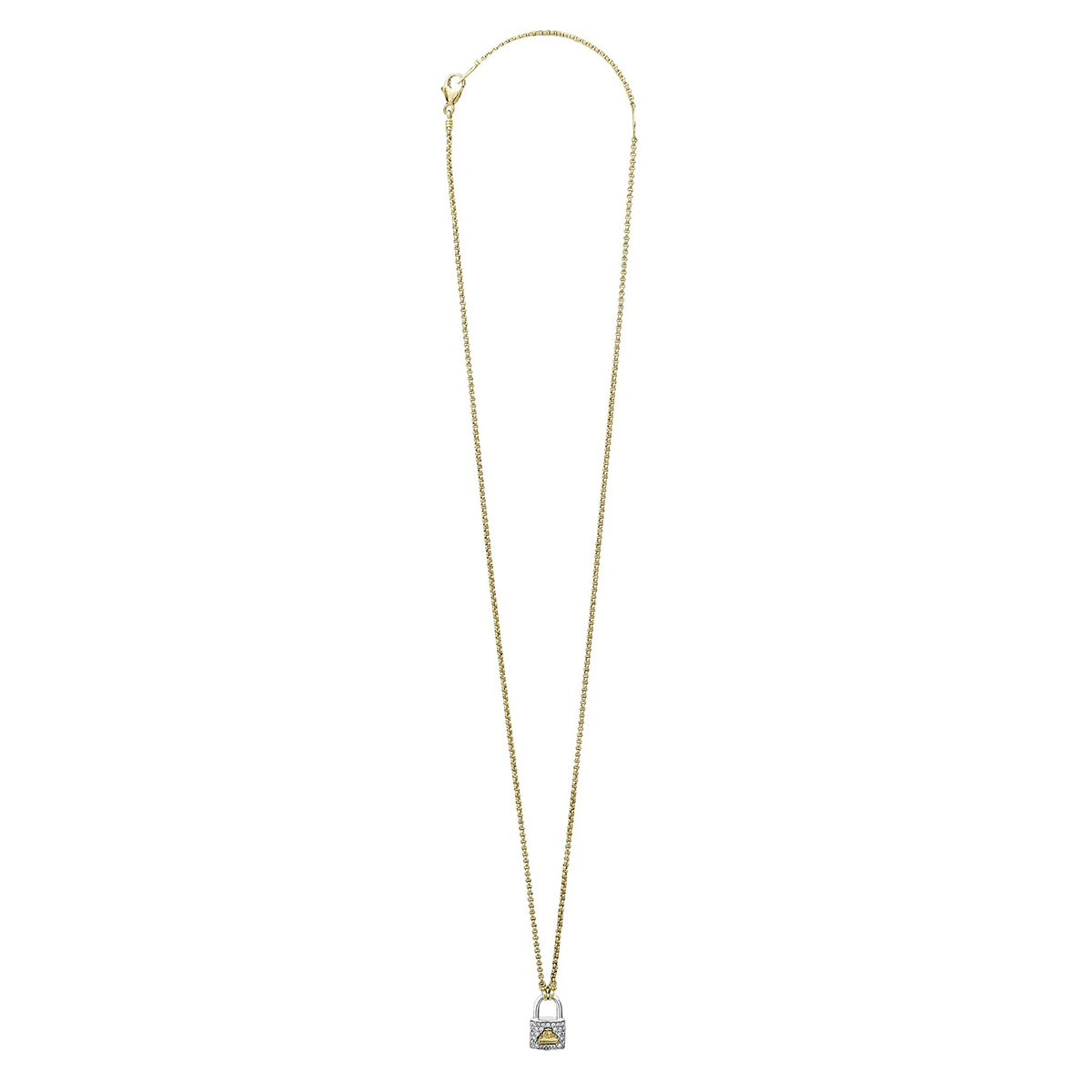 LAGOS Beloved Two Tone Diamond Lock Necklace, 18