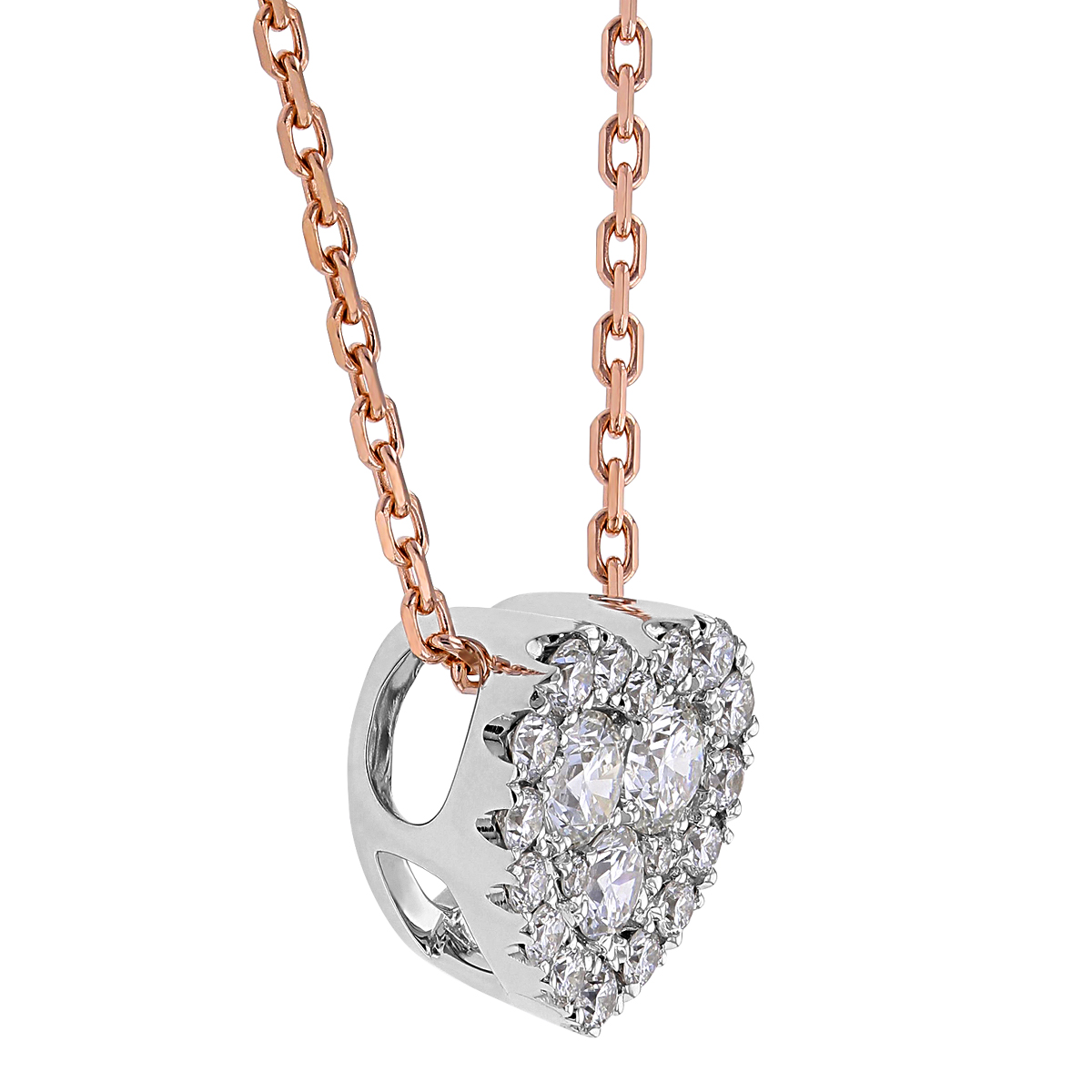 Frederic Sage Diamond Cluster Heart Pendant in Two Tone, 18