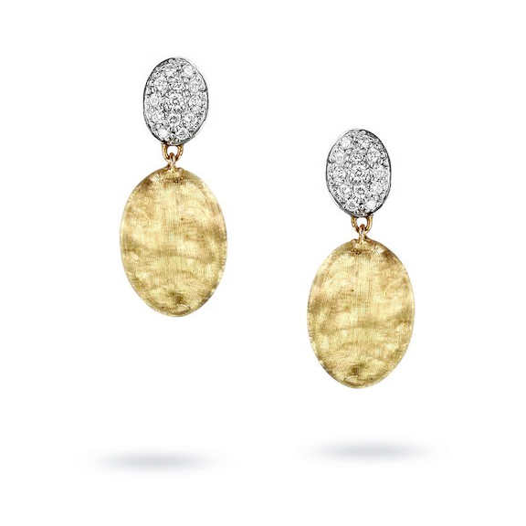 Marco Bicego Siviglia Yellow Gold & Diamond Pavé Drop Earrings