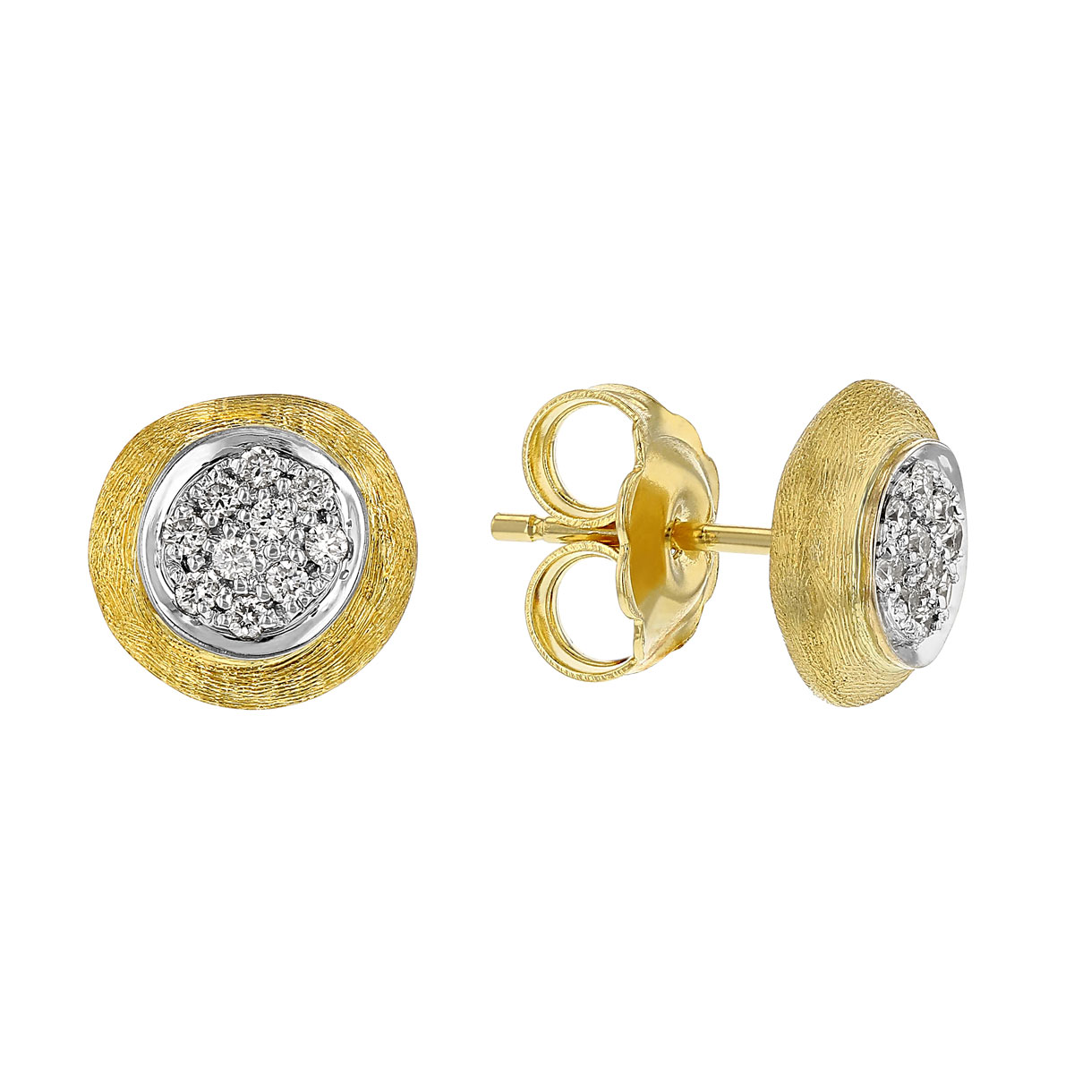 Marco Bicego Delicati Yellow Gold & Diamond Pavé Stud Earrings