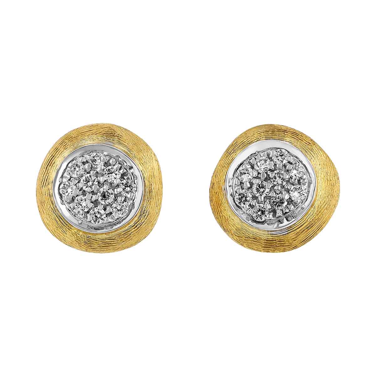 Marco Bicego Delicati Yellow Gold & Diamond Pavé Stud Earrings