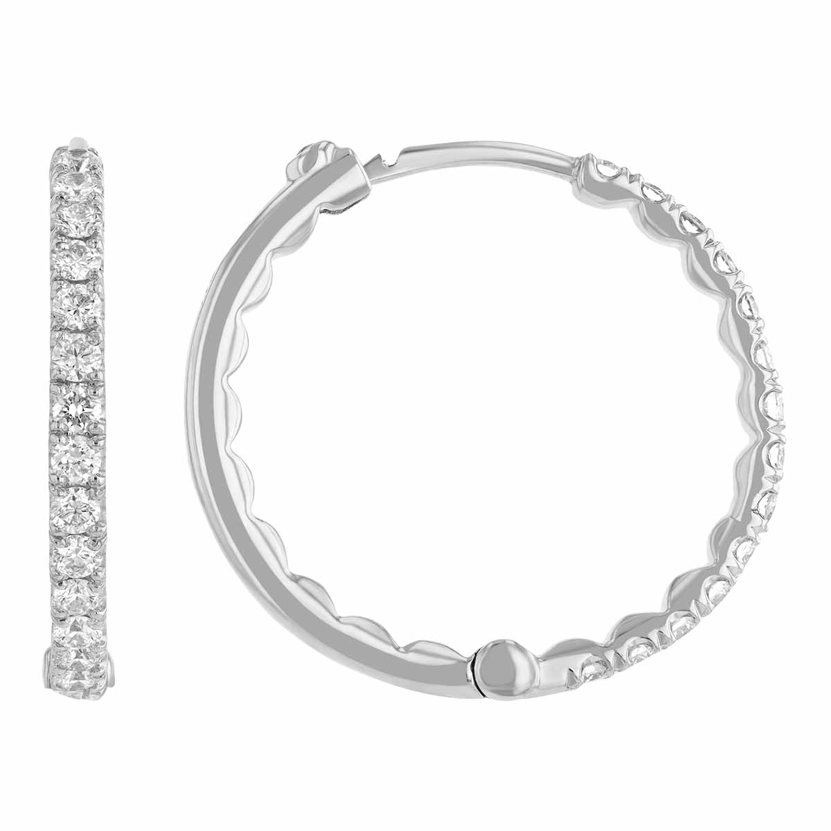 Roberto Coin Diamond Hoop Earrings, 0.56 cttw