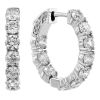 Diamond Petite Huggie Earrings in White Gold, 4 cttw