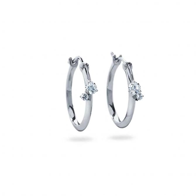 Atelier Swarovski DIAMA Intimate Swarovski Created Diamond Hoop Earrings in White Gold