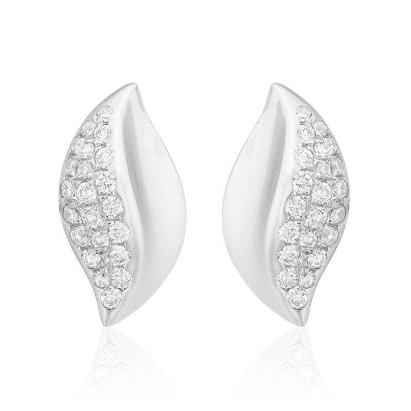 Solstice Diamond & White Gold Stud Earrings