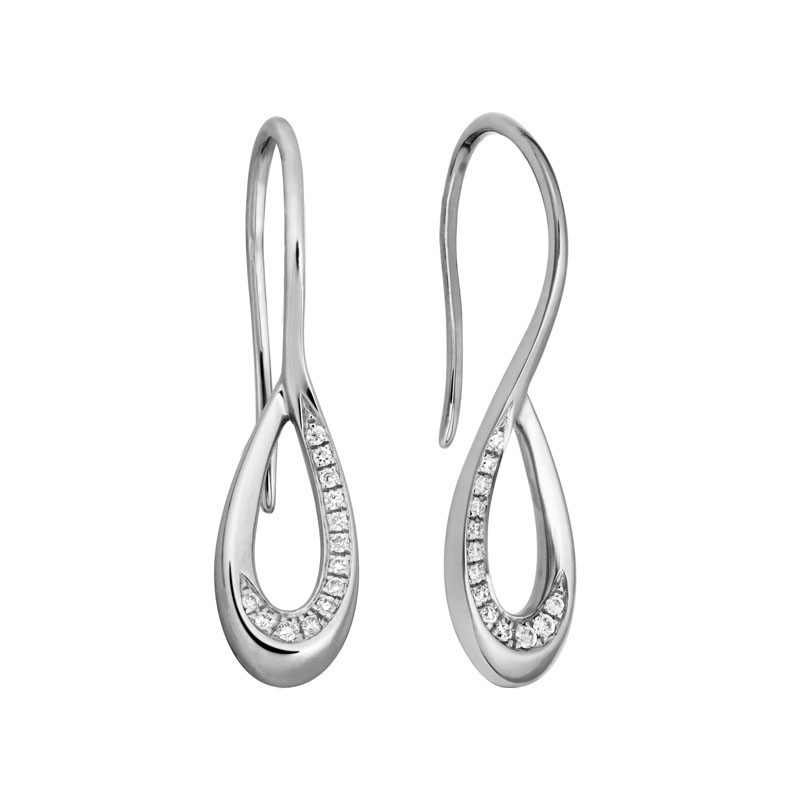 Cypress Diamond & White Gold Small Drop Earrings
