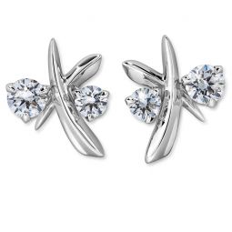 Diama 18k White Gold Swarovski Created Diamond Encounter Stud Diama 18k White Gold Swarovski Created Diamond Encounter Stud Earrings
