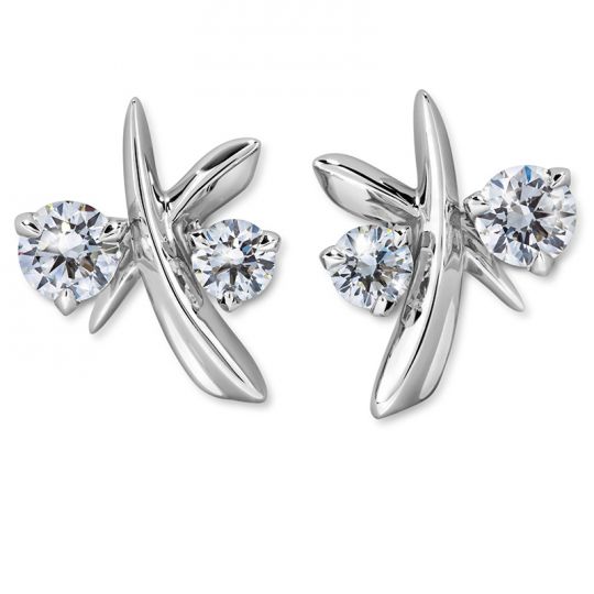 Diama 18k White Gold Swarovski Created Diamond Encounter Stud Diama 18k White Gold Swarovski Created Diamond Encounter Stud Earrings