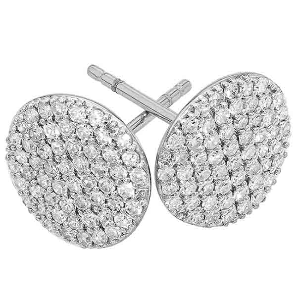 Phillips House Mini Infinity Diamond Pavé Disc Stud Earrings in White Gold