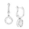 Frederic Sage Diamond & White Gold Halo Kiss Beveled Cushion Dangle Earrings