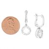 Frederic Sage Diamond & White Gold Halo Kiss Beveled Cushion Dangle Earrings