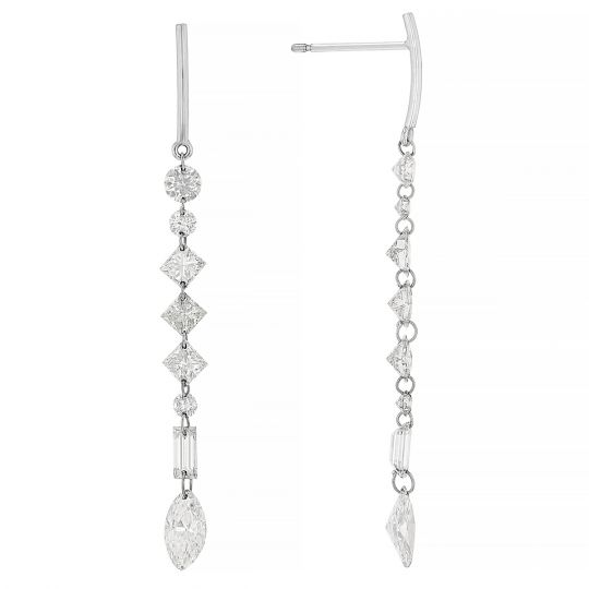 diamond long earrings
