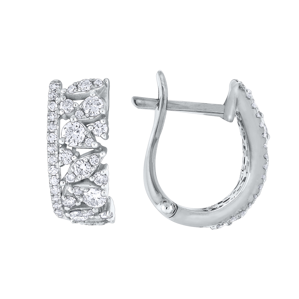 Diamond Cascade Hoop Earrings in White Gold | Borsheims