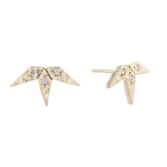 Robin Haley Diamond Snowflake Stud Earrings In Yellow Gold Robin Haley Diamond Snowflake Stud Earrings In Yellow Gold
