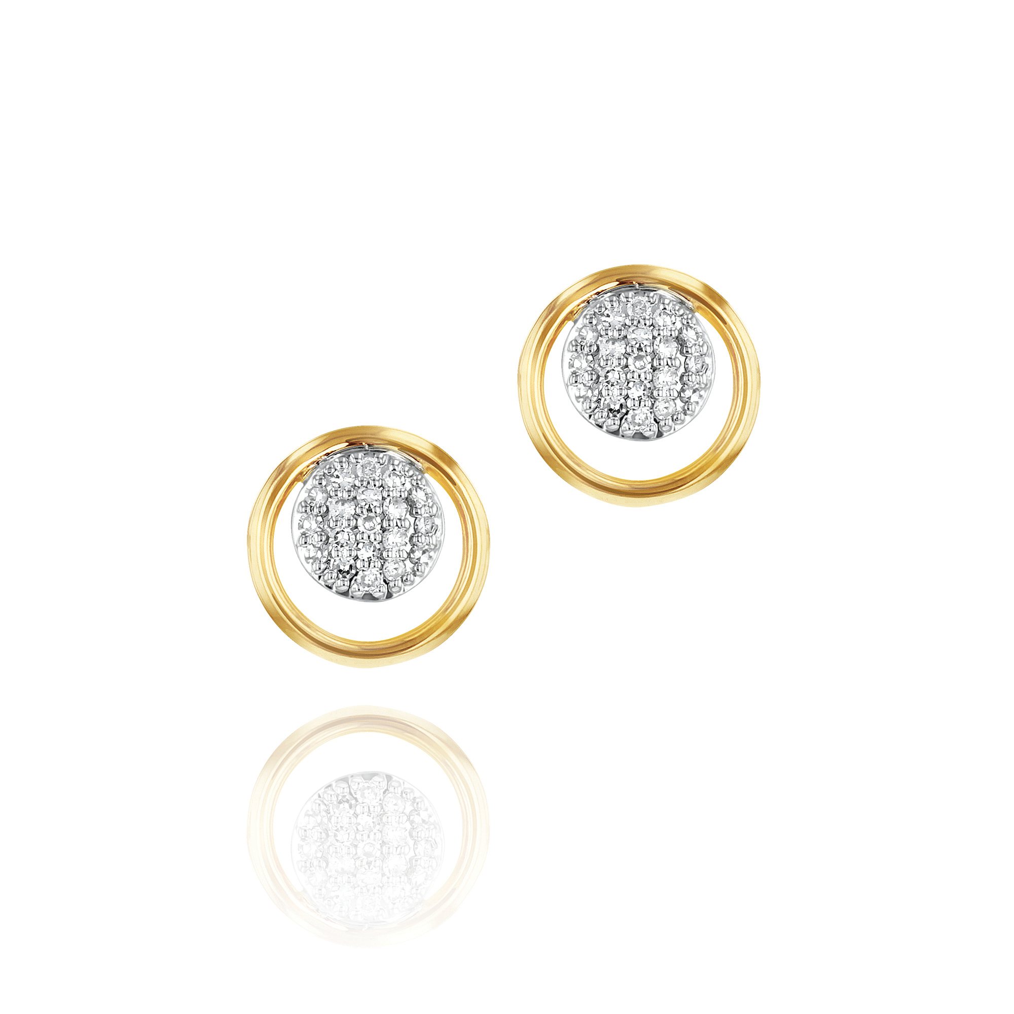Phillips House 14K Yellow Gold Diamond Infinity Loop Stud Earrings