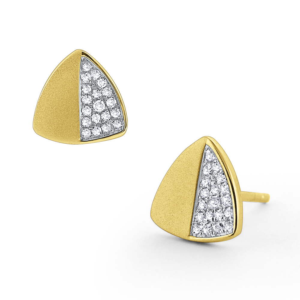 14K Yellow Gold Diamond Triangle Earrings Borsheims