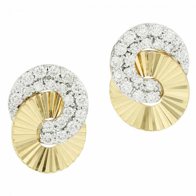 Phillips House Mini Aura Interlocking Disc Stud Earrings in Yellow Gold