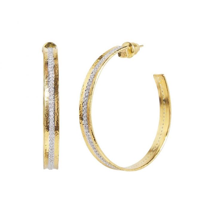 Gurhan Hourglass Large Diamond Hoop Earrings, 40mm