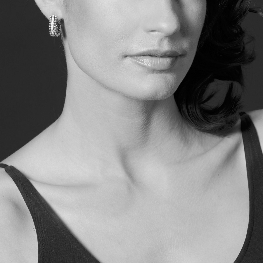 LAGOS Sterling Silver Caviar Spark Diamond Omega Clip Earrings