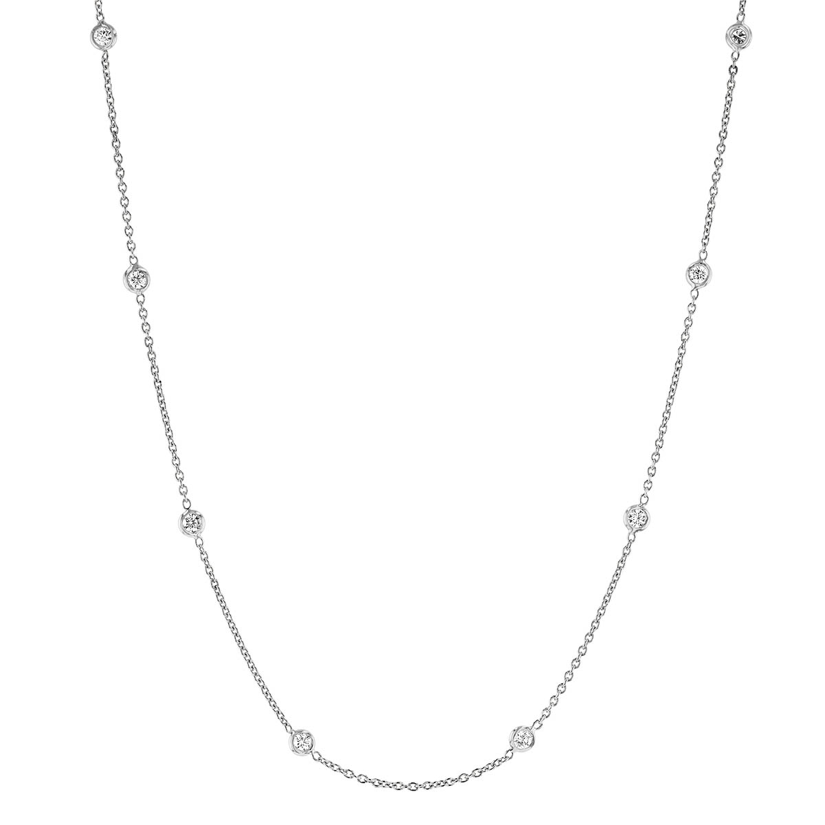 Roberto Coin Diamonds By The Inch 10 Station Necklace in White Gold 16