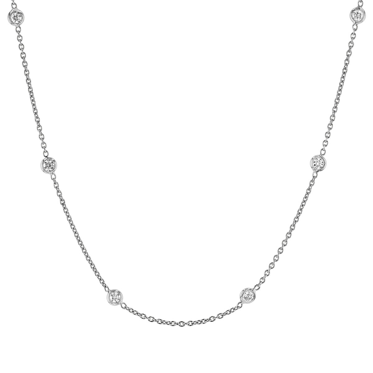 Roberto Coin Diamonds By The Inch 10 Station Necklace in White Gold 16