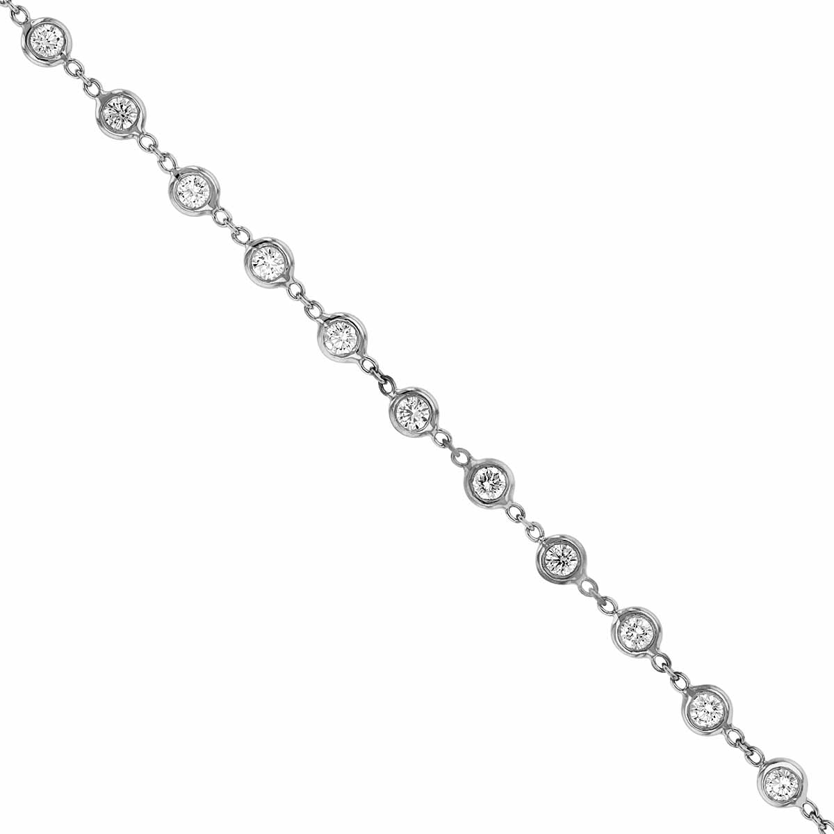 Roberto Coin Diamonds by the Inch 19 Diamond Bezel Set Station Necklace in White Gold, 16