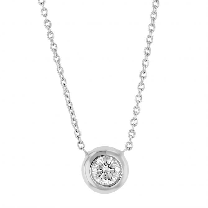 Roberto Coin Diamonds by the Inch Single Station Necklace in 18K Gold, 18", 0.19 cttw